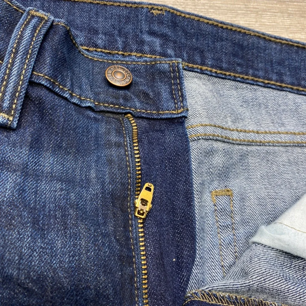 Levi 511 Slim Fit Jeans Mens 33x34 Blue Stretch Denim Casual Damaged Zipper